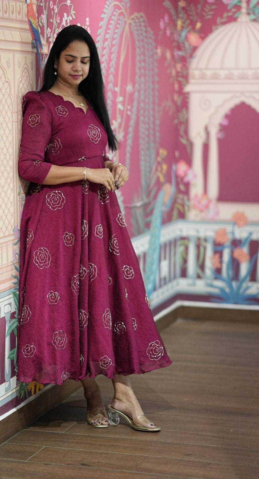 YNF Wholesale Vichitra Silk Maxi Dresses KESH210 2506 | Surat Manufacturer