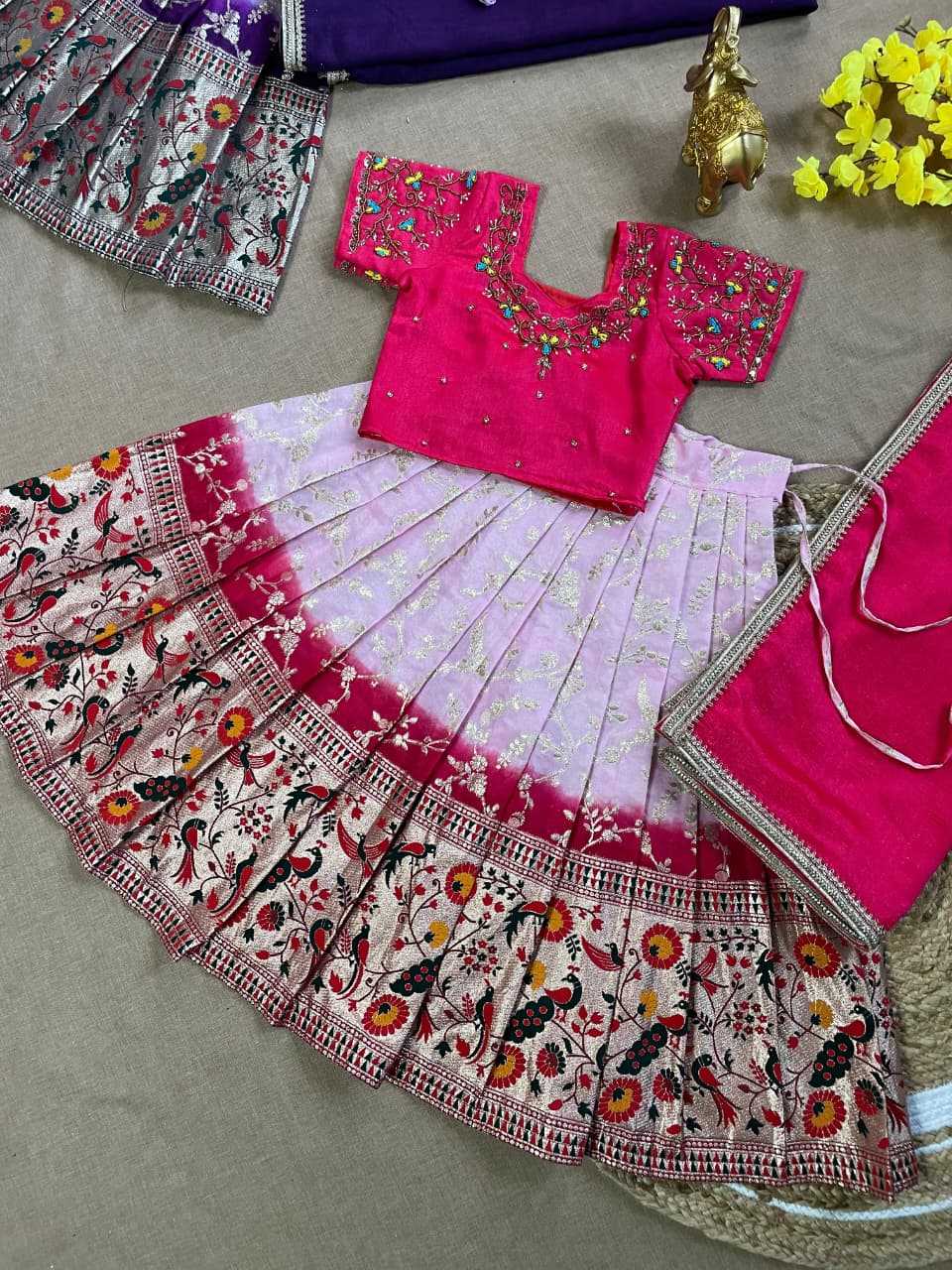 YNF Wholesale Vichitra Silk Kids Traditional Outfits KESH505 Madhuri | Surat Manufacturer