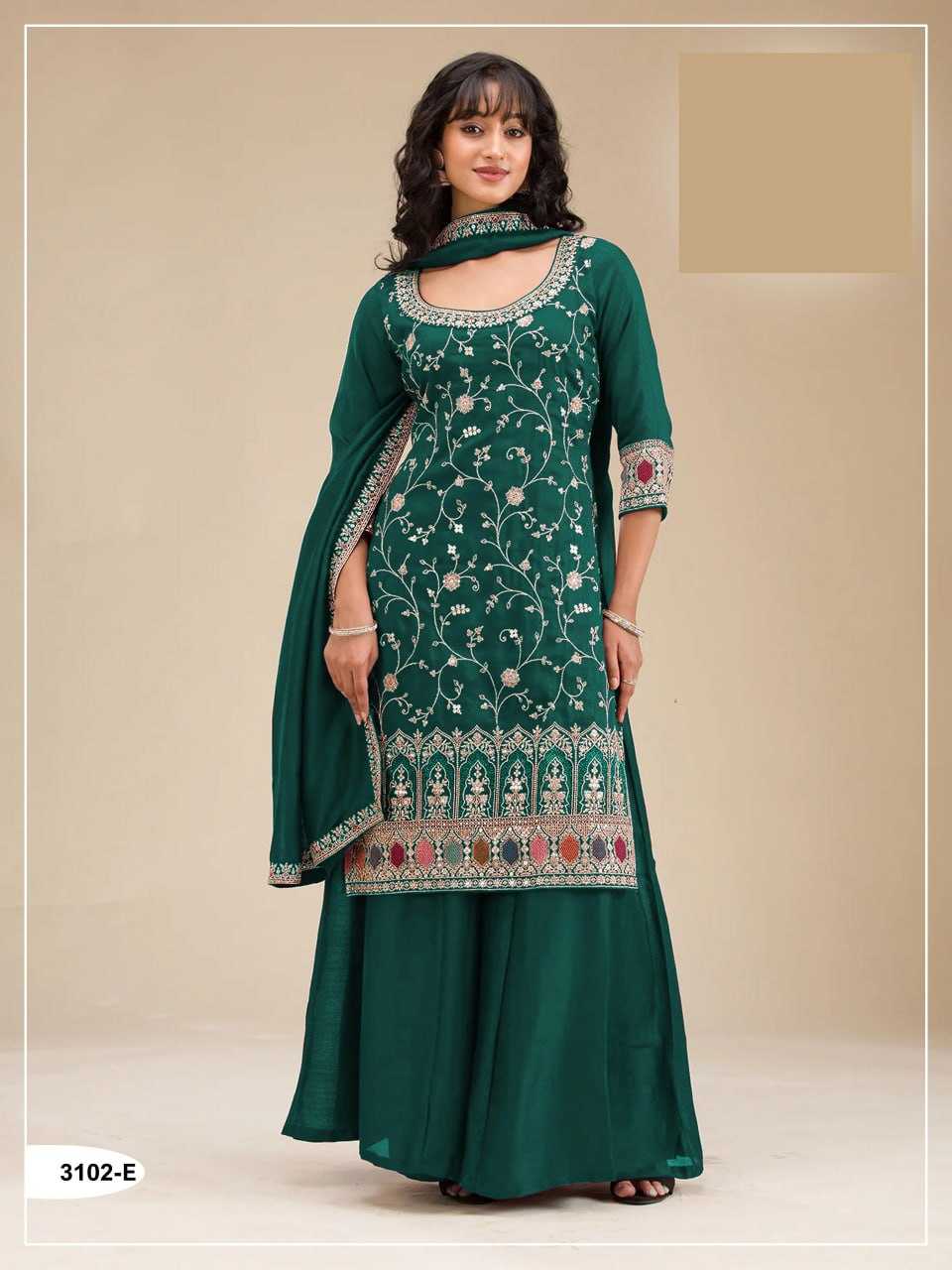YNF Wholesale Vichitra Silk Embroidery Suits KESH704 OS 3102 | Surat Manufacturer