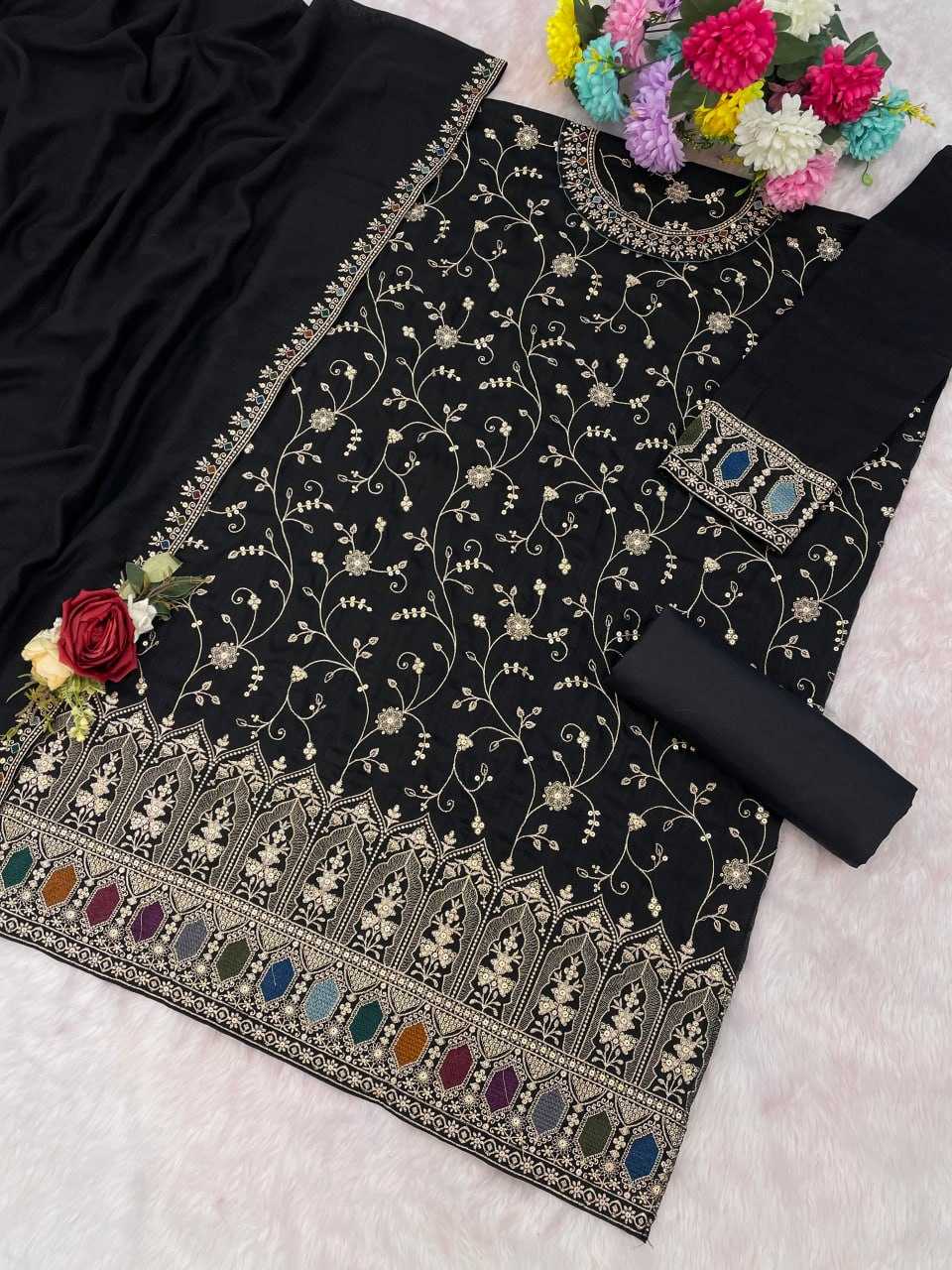 YNF Wholesale Vichitra Silk Embroidery Suits KESH704 OS 3102 | Surat Manufacturer