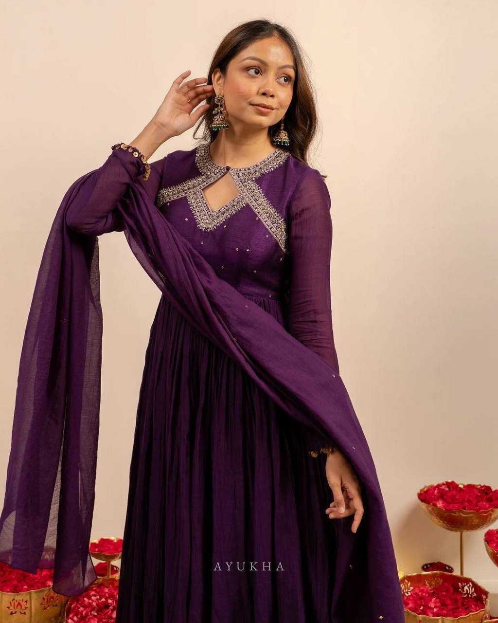 YNF Wholesale Vichitra Silk Anarkali Suits RIN162 5975 | Surat Manufacturer