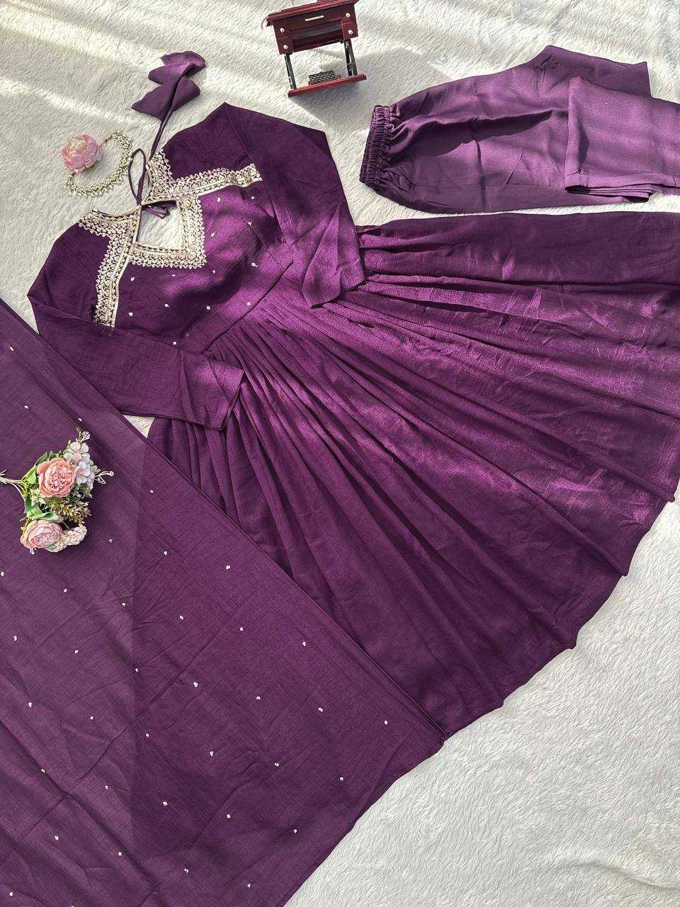 YNF Wholesale Vichitra Silk Anarkali Suits RIN162 5975 | Surat Manufacturer