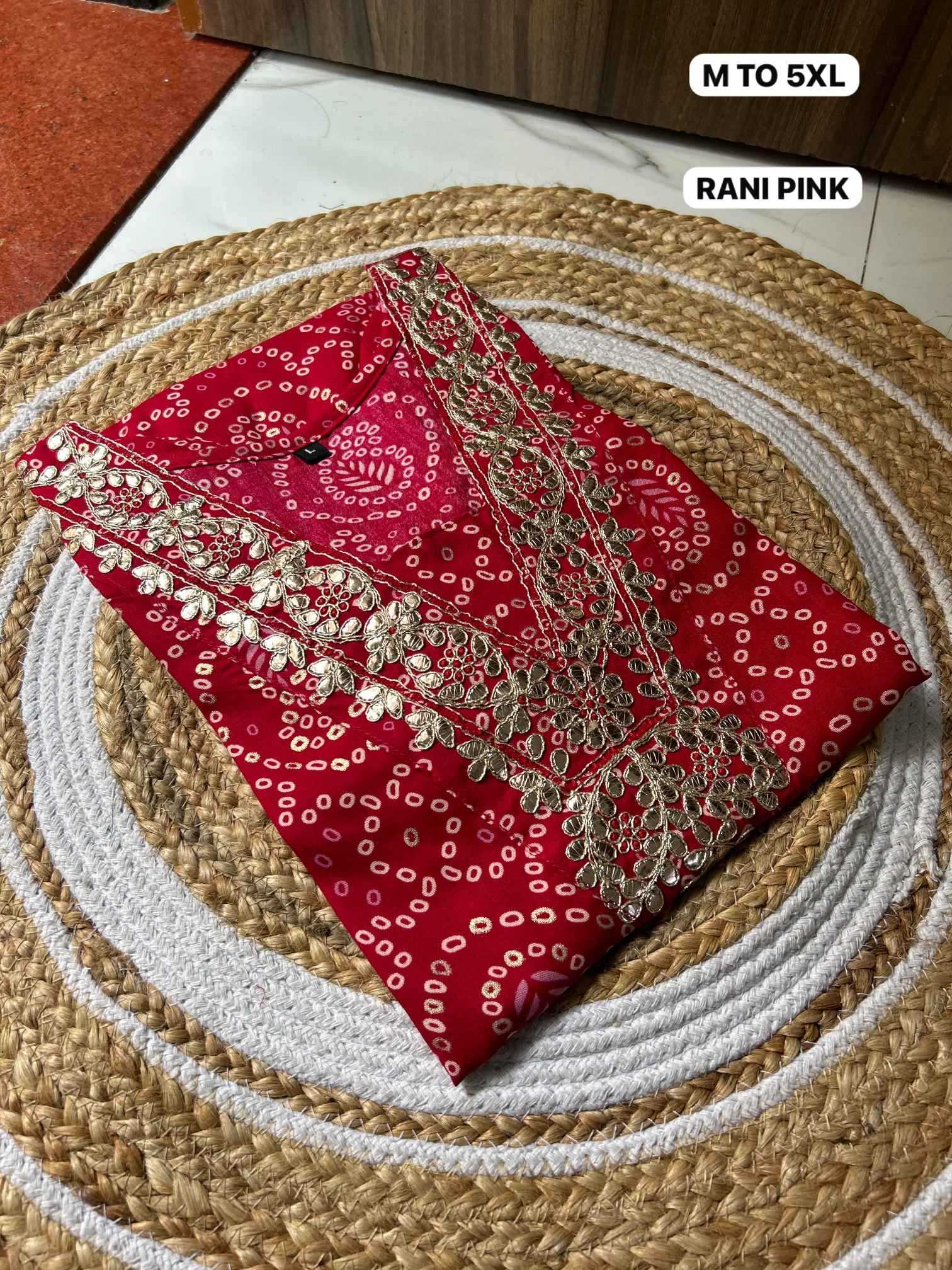 YNF Wholesale Bandhani Silk Printed Kurtis KESH720 GOTA | Surat Manufacturer