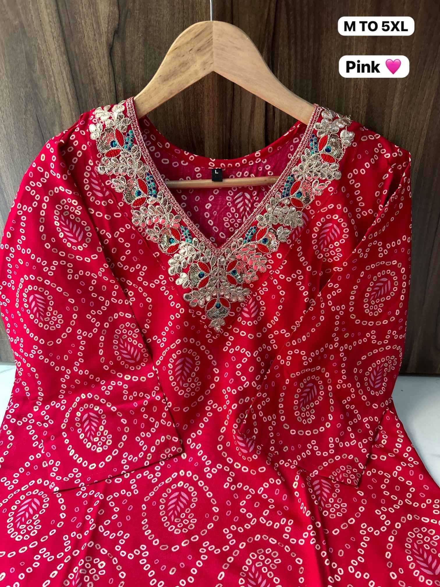 YNF Wholesale Bandhani Silk Printed Kurtis KESH720 GOTA | Surat Manufacturer