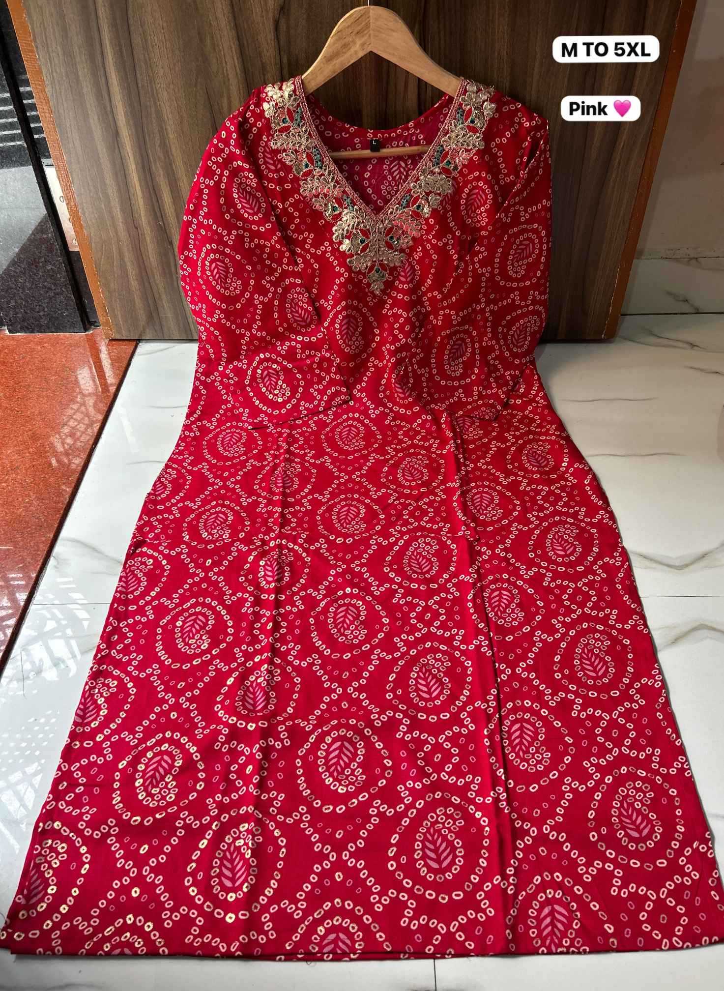 YNF Wholesale Bandhani Silk Printed Kurtis KESH720 GOTA | Surat Manufacturer