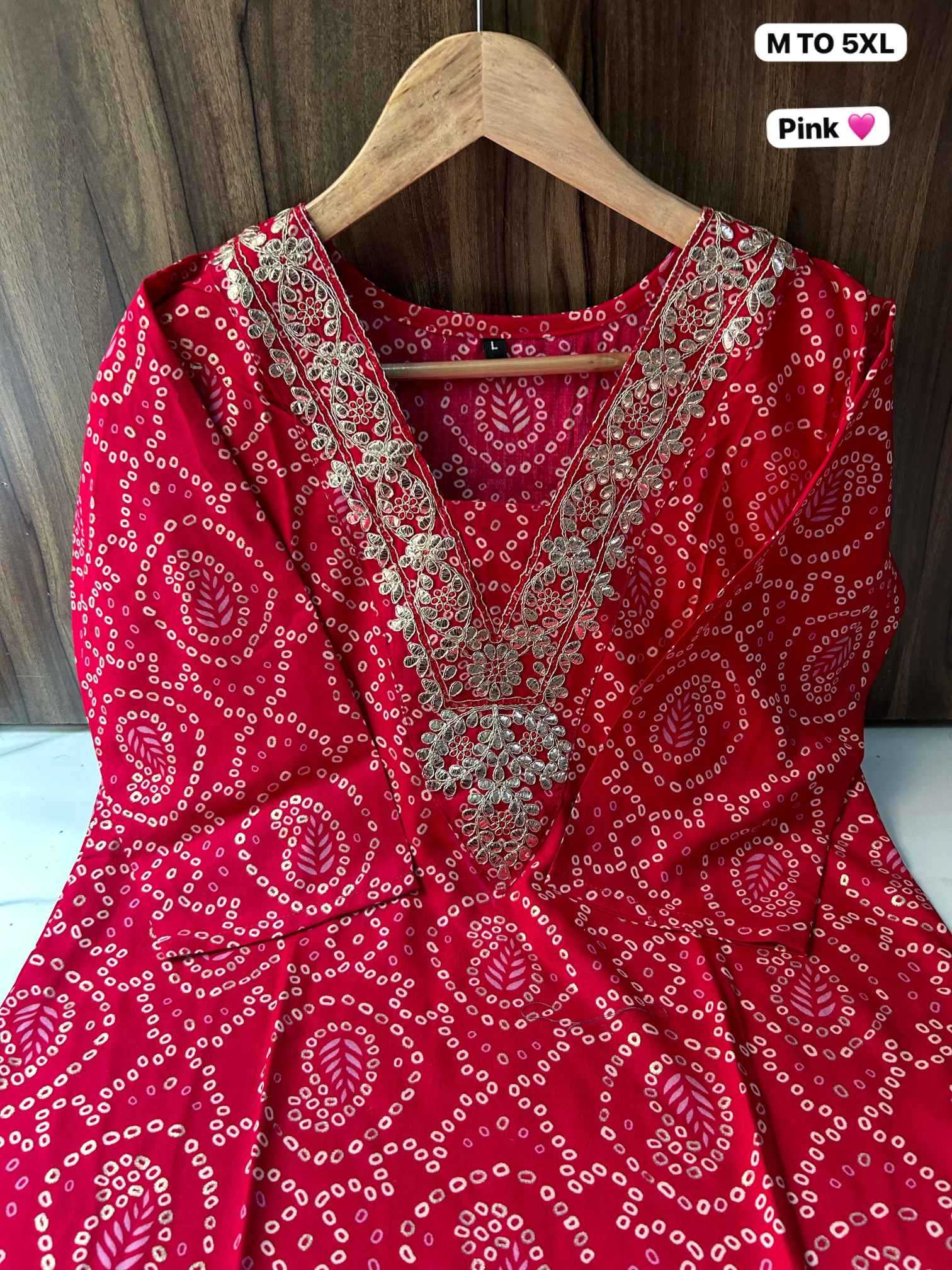 YNF Wholesale Bandhani Silk Printed Kurtis KESH720 GOTA | Surat Manufacturer