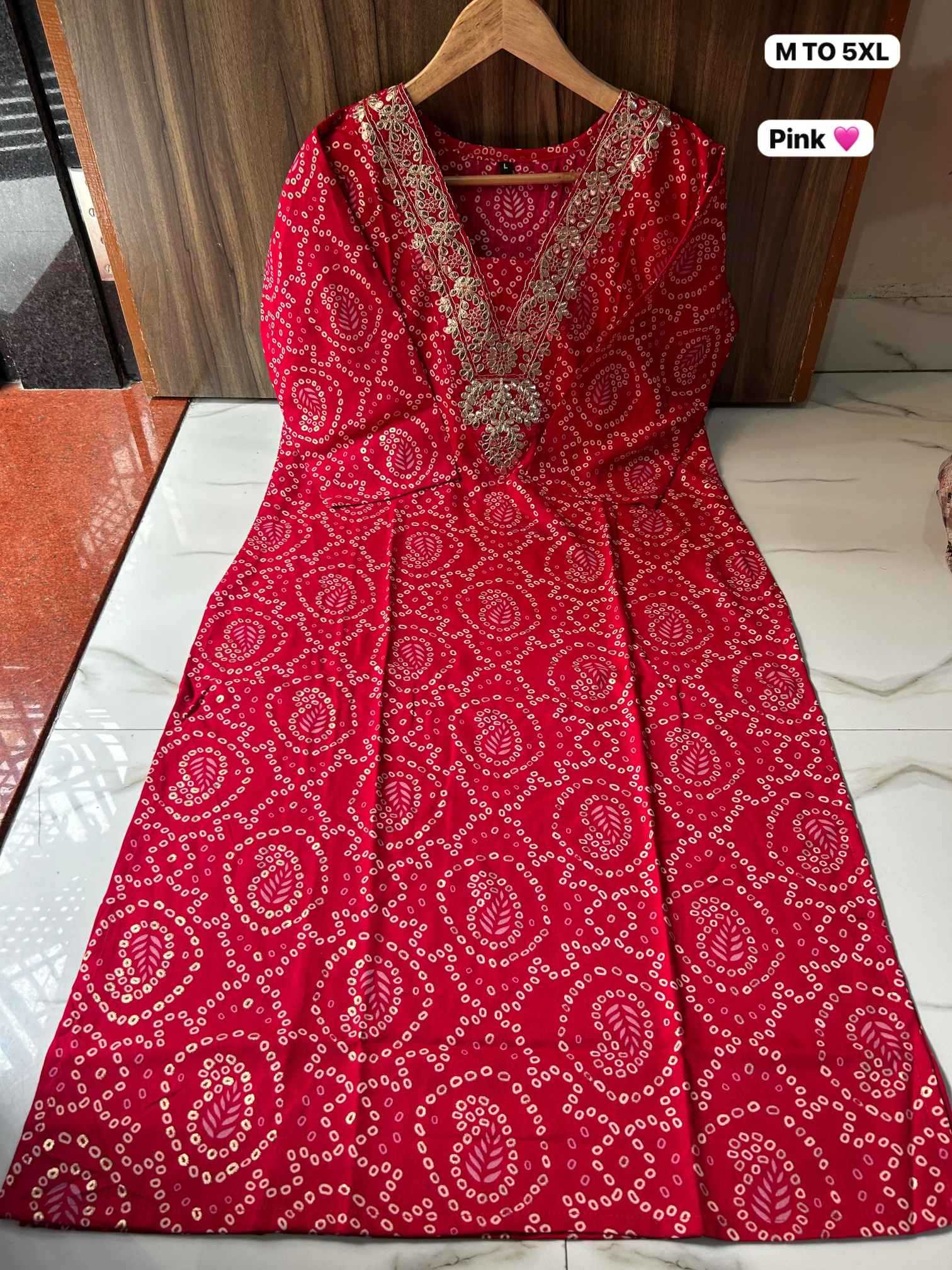 YNF Wholesale Bandhani Silk Printed Kurtis KESH720 GOTA | Surat Manufacturer