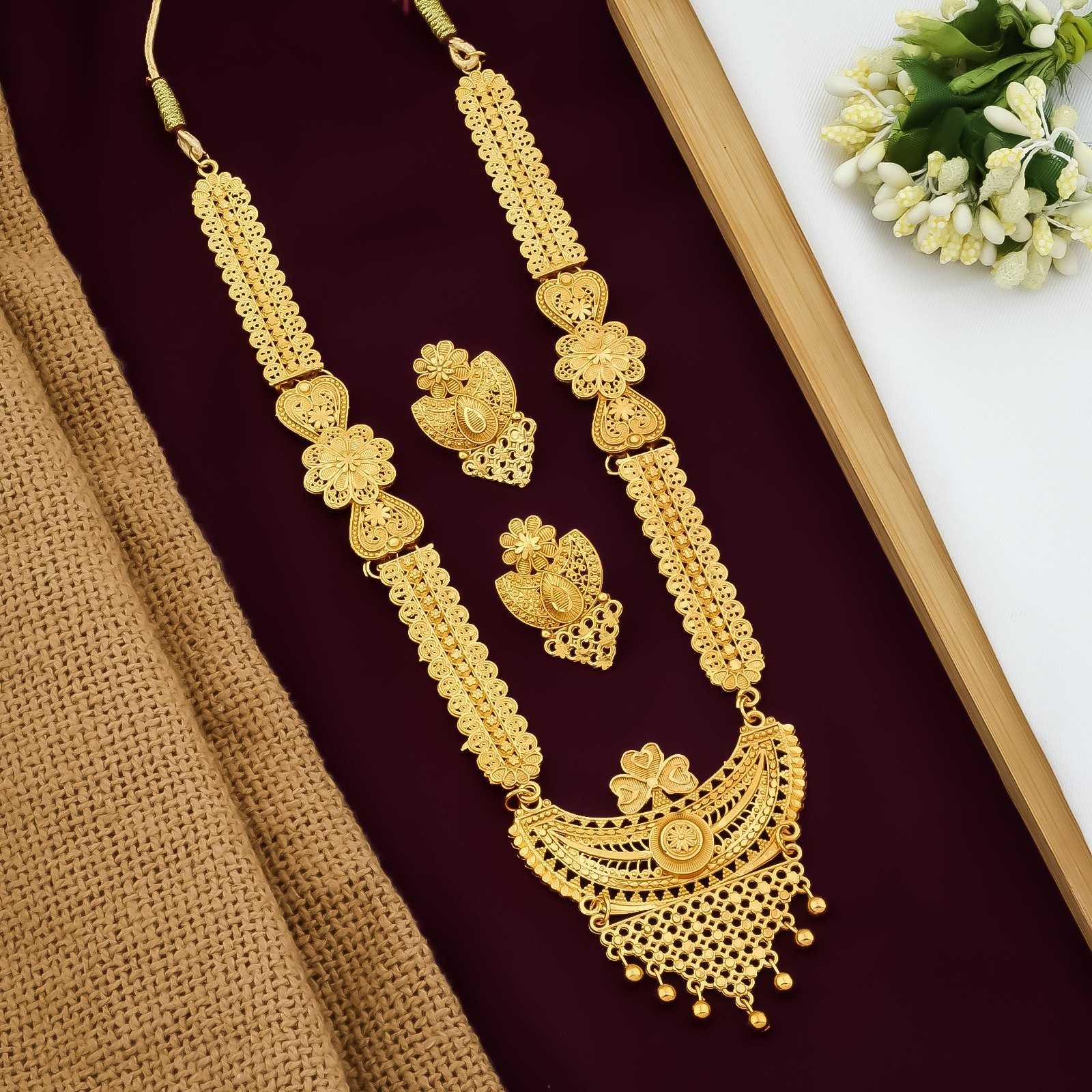 YNF Wholesale Brass Golden Necklace Set KESH191 1 | Surat Manufacturer
