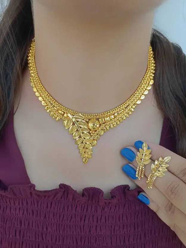 YNF Wholesale Brass Golden Necklace Set KESH191 1 | Surat Manufacturer
