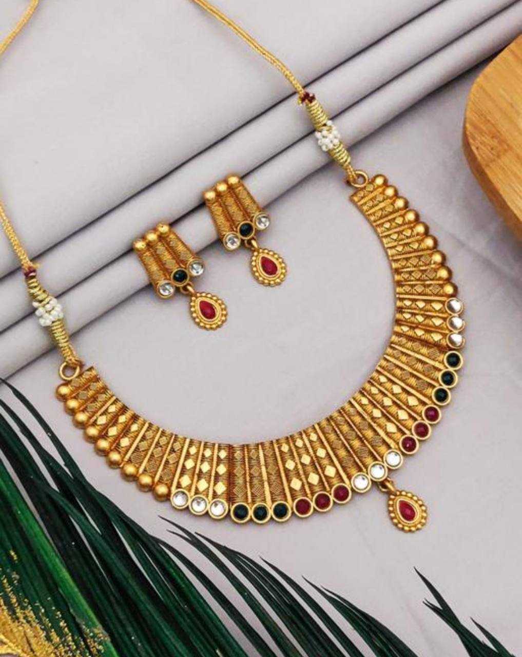 YNF Wholesale Brass Golden Necklace Set KESH191 1 | Surat Manufacturer