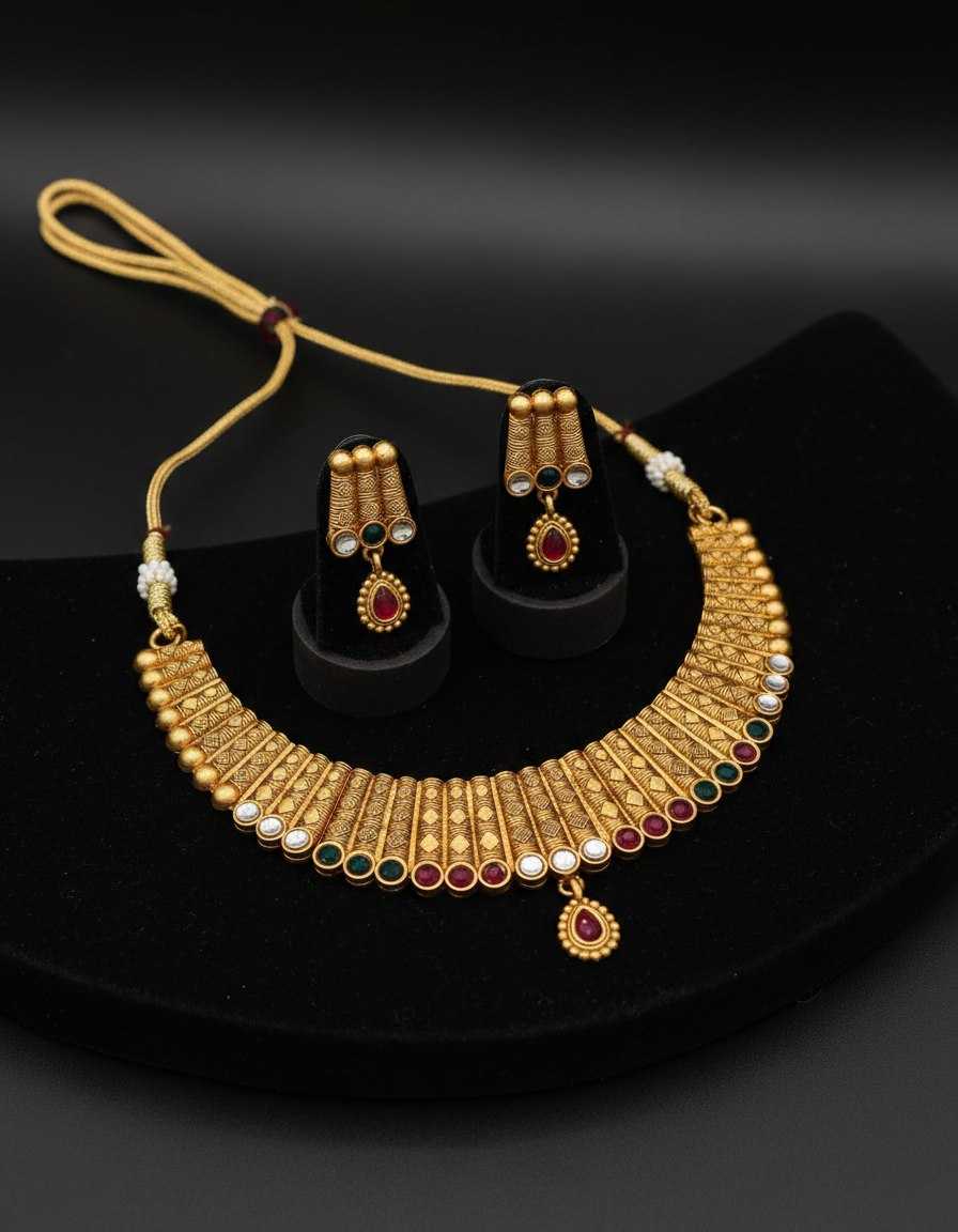YNF Wholesale Brass Golden Necklace Set KESH191 1 | Surat Manufacturer