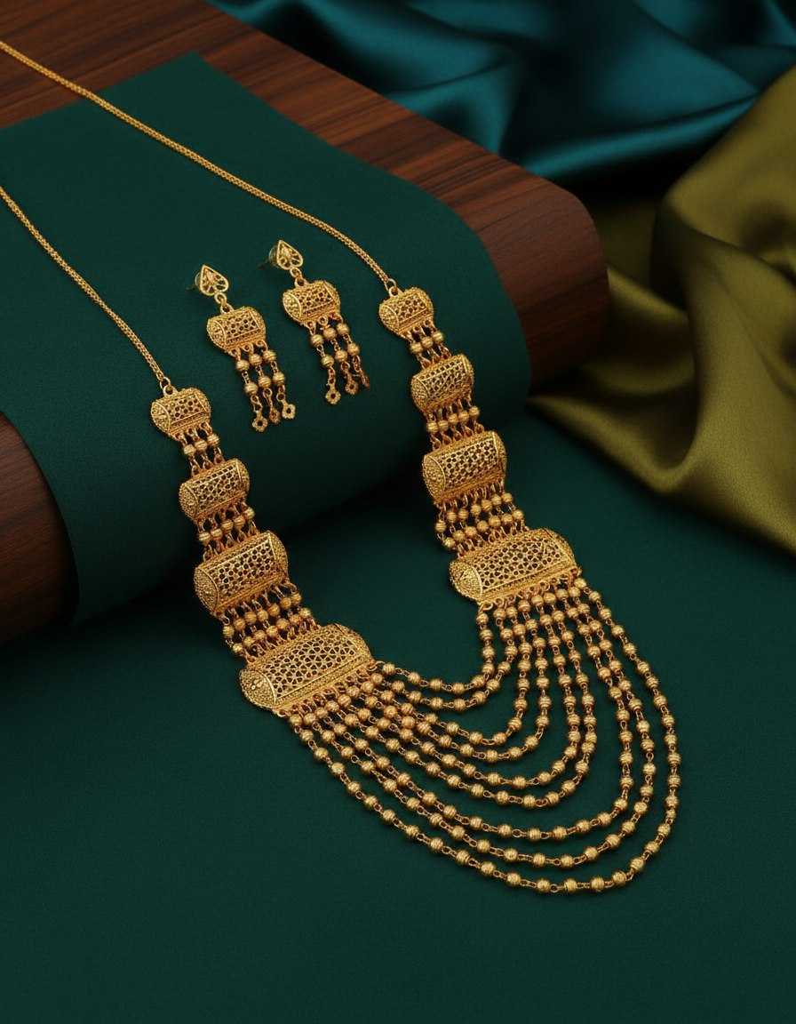 YNF Wholesale Brass Golden Necklace Set KESH191 KAJU | Surat Manufacturer