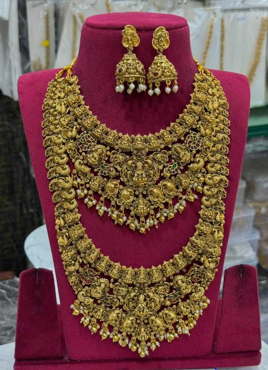 YNF Wholesale Brass Golden Necklace Set KESH494 1 | Surat Manufacturer