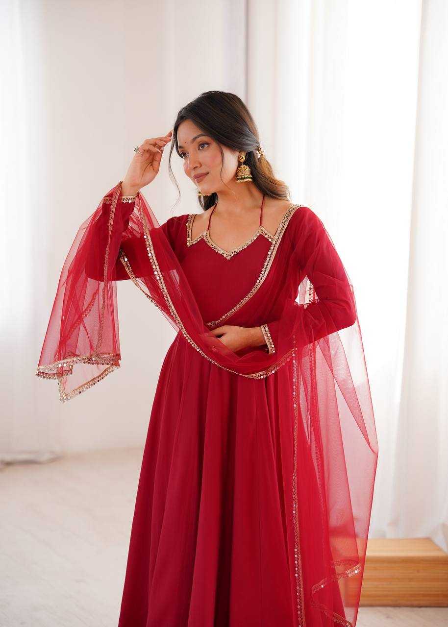 YNF Wholesale Chanderi Silk Anarkali Gown KESH504 293 | Surat Manufacturer