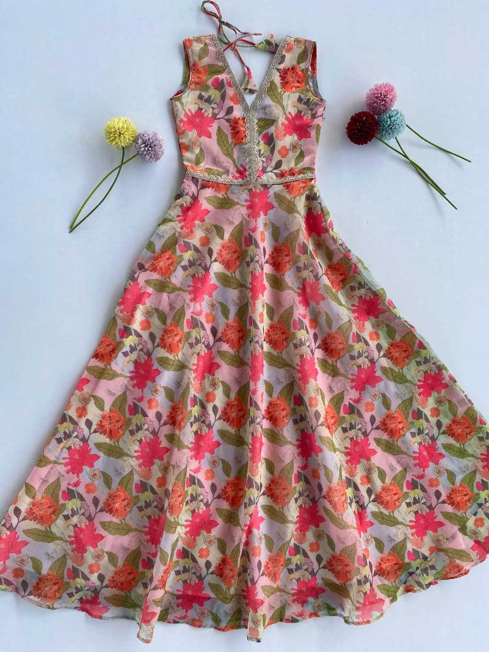 Ynf Chanderi Soft  Kids Wear Festive Collections Wholesale Kids Gown Kids Ethnic Gowns Kids Festive Wear Manufacturer - YNF Online