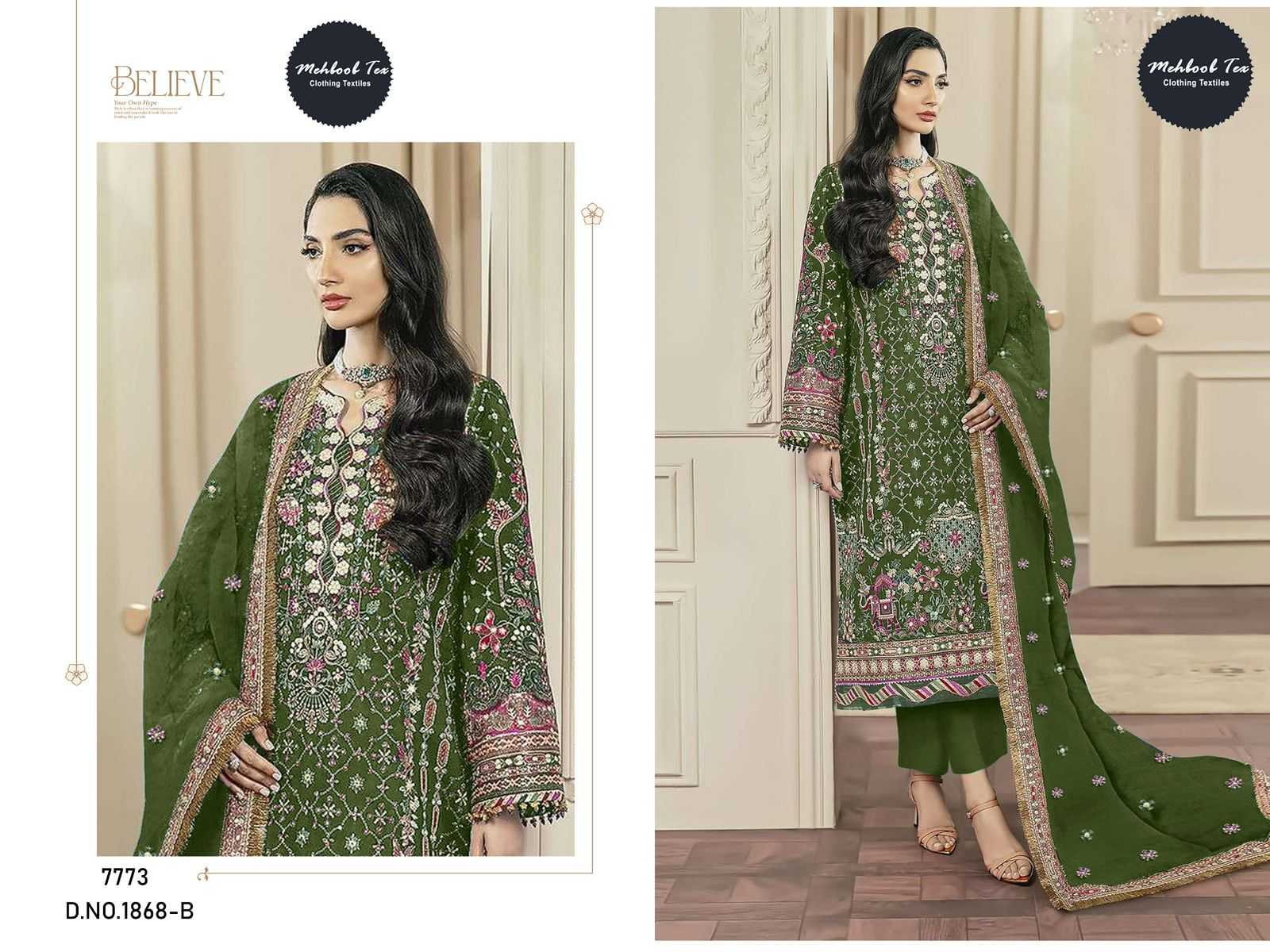 YNF Wholesale Chiffon Embroidery Suits KESH677 DINTING | Surat Manufacturer