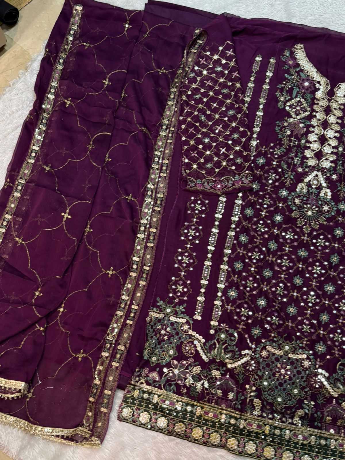 YNF Wholesale Chiffon Embroidery Suits KESH677 DINTING | Surat Manufacturer