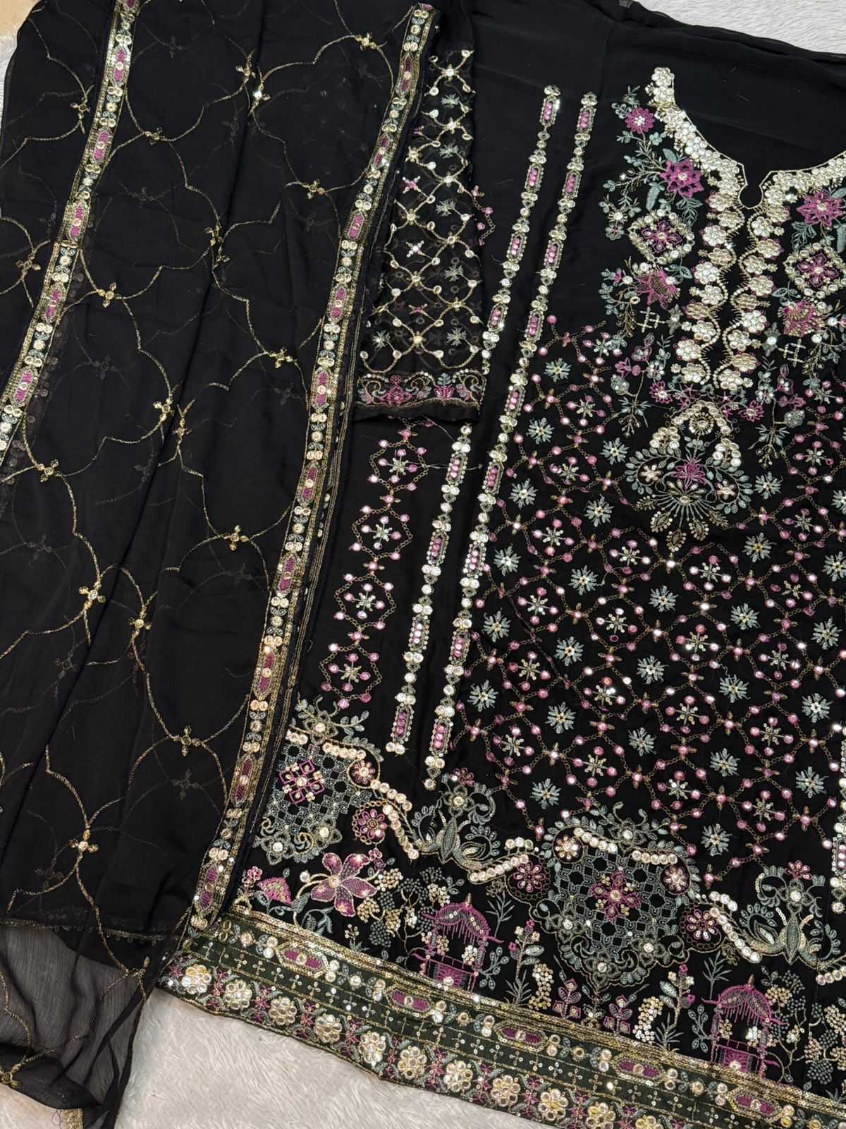 YNF Wholesale Chiffon Embroidery Suits KESH677 DINTING | Surat Manufacturer