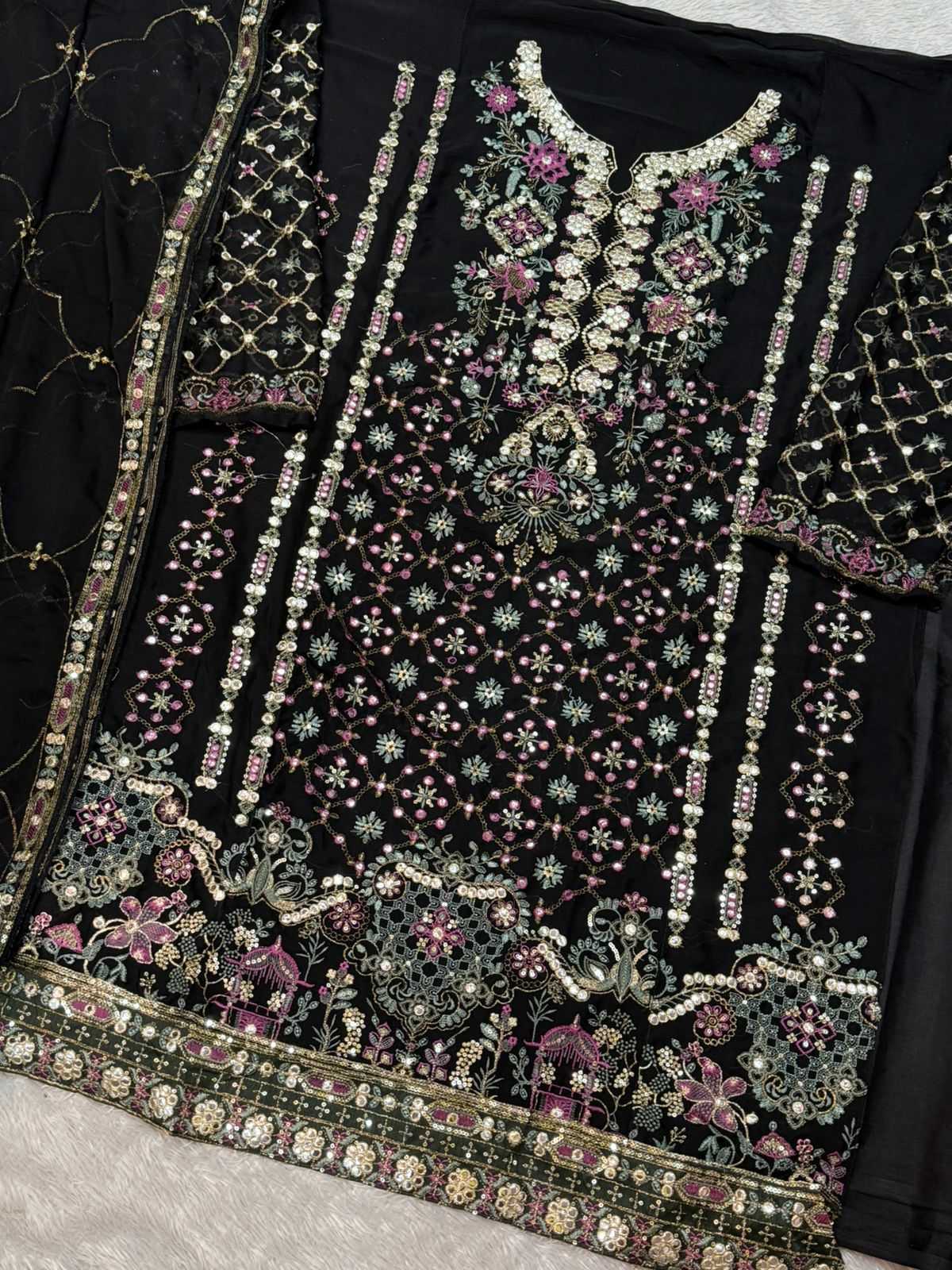 YNF Wholesale Chiffon Embroidery Suits KESH677 DINTING | Surat Manufacturer