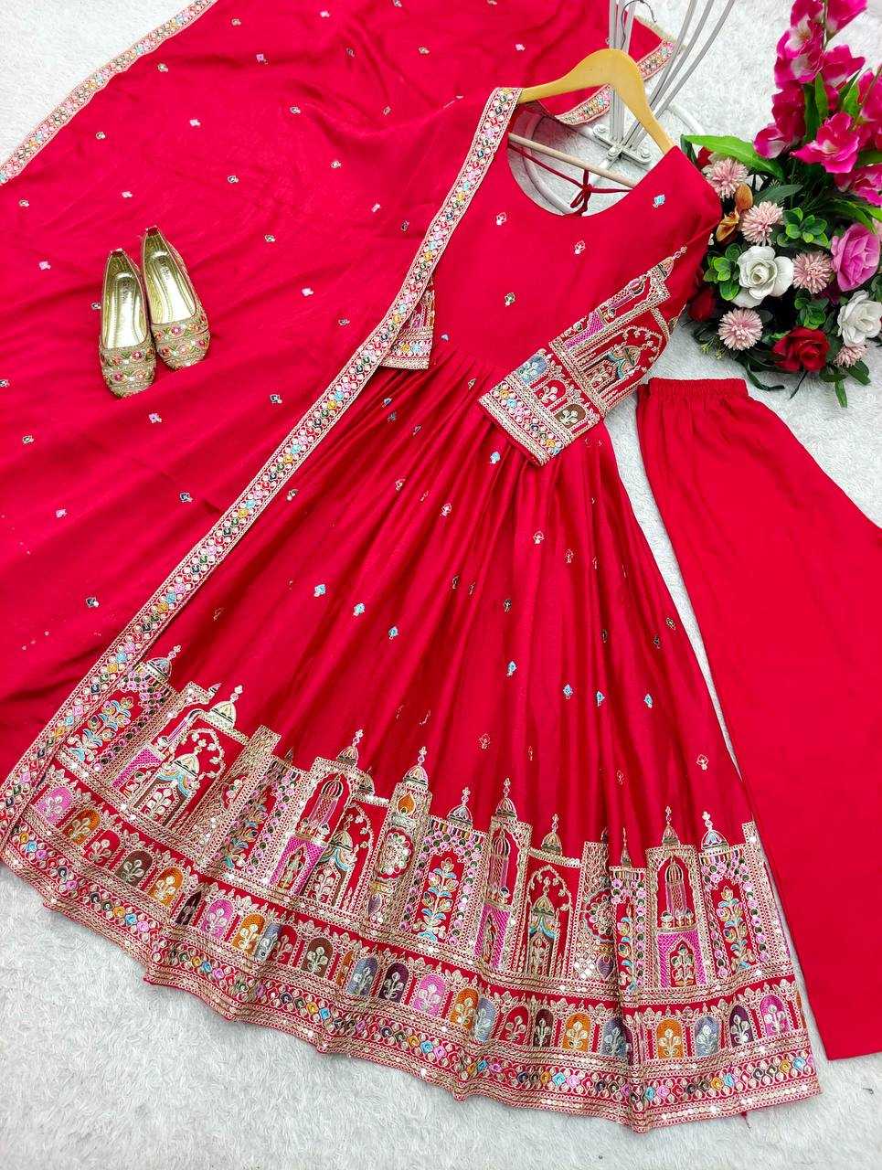 YNF Wholesale Chinon Silk Embroidered Gown KESH506 1191 | Surat Manufacturer