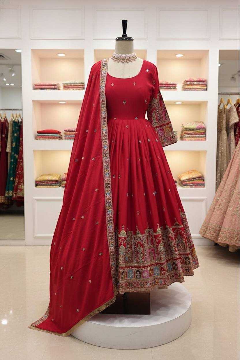 YNF Wholesale Chinon Silk Embroidered Gown KESH506 1191 | Surat Manufacturer