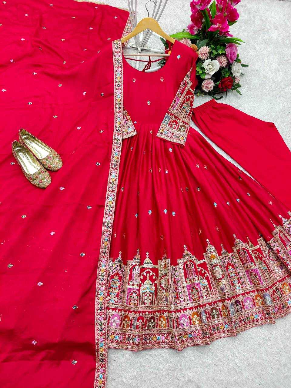 YNF Wholesale Chinon Silk Embroidered Gown KESH506 1191 | Surat Manufacturer