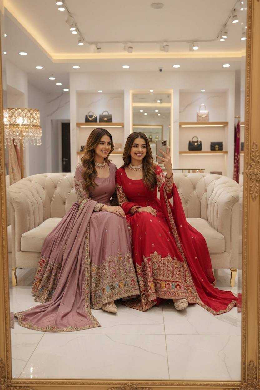 YNF Wholesale Chinon Silk Embroidered Gown KESH506 1191 | Surat Manufacturer