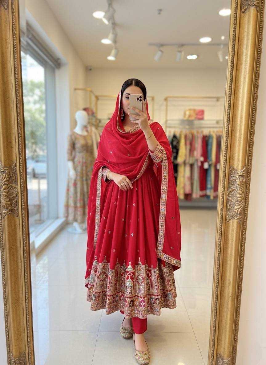 YNF Wholesale Chinon Silk Embroidered Gown KESH506 1191 | Surat Manufacturer