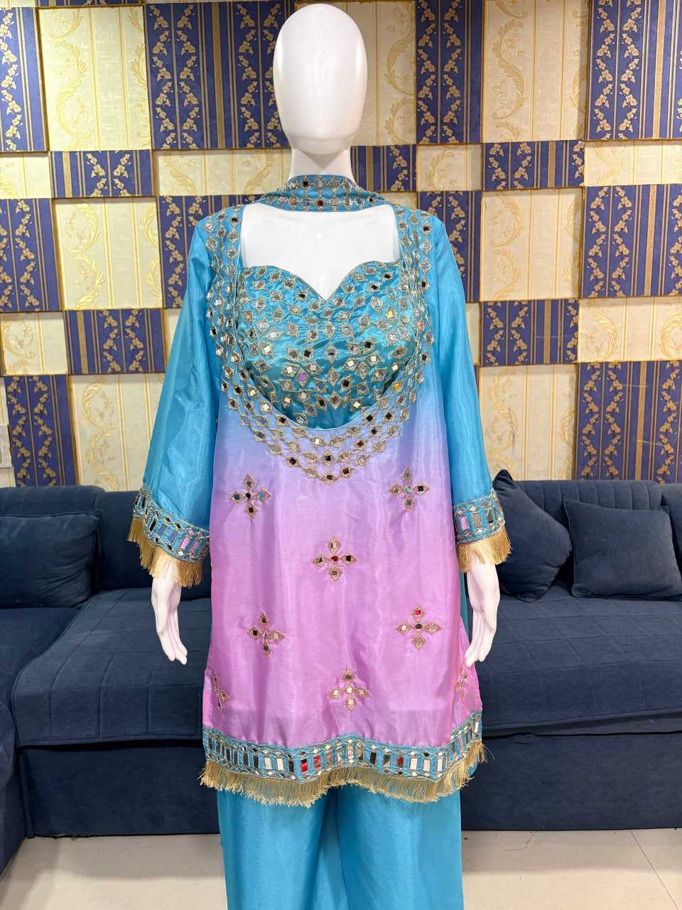 YNF Wholesale Chinon Silk Palazzo Suit KESH512 1827 | Surat Manufacturer