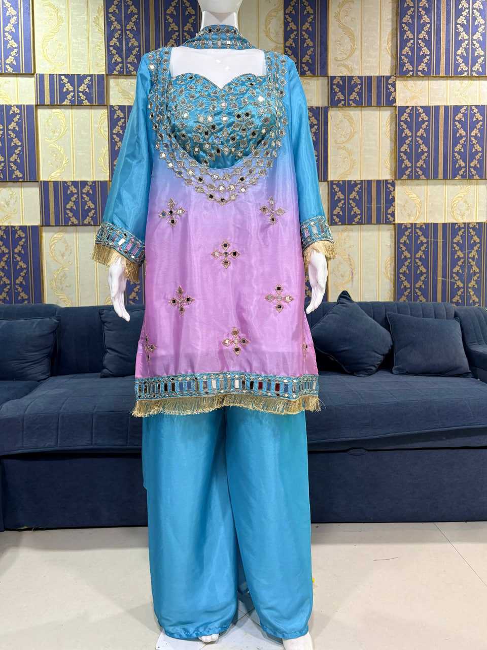 YNF Wholesale Chinon Silk Palazzo Suit KESH512 1827 | Surat Manufacturer