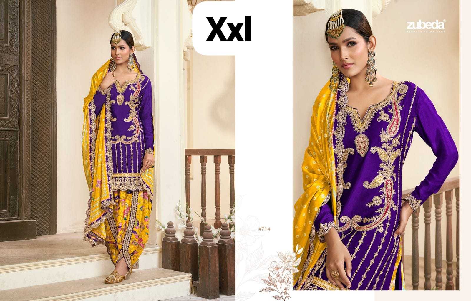 YNF Wholesale Chinon Silk Printed Suits KESH677 ZUBEDA | Surat Manufacturer