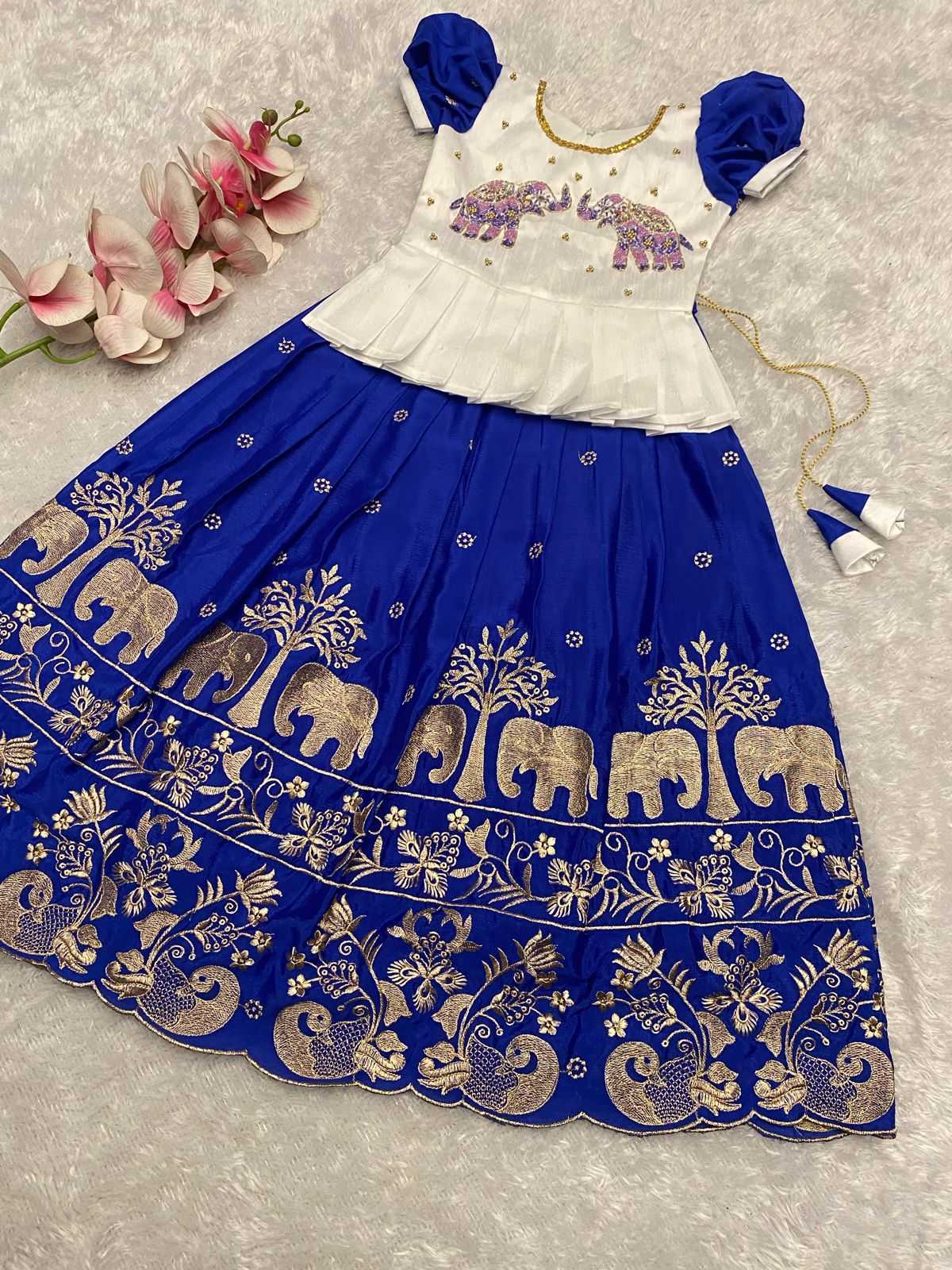YNF Wholesale Chinon Silk Kids Lehenga RIN235 110 | Surat Manufacturer