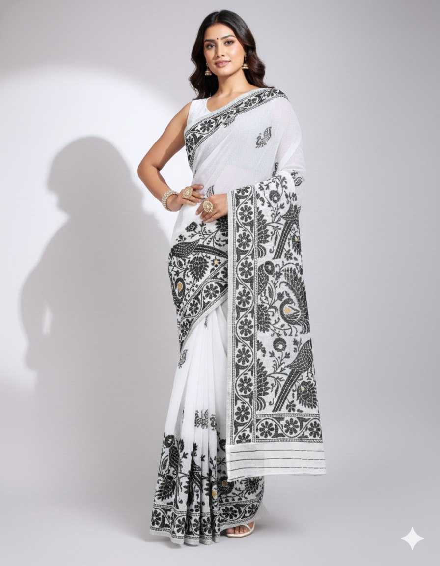 YNF Wholesale Cotton Jamdani Sarees KESH705 PANCHI | Surat Manufacturer