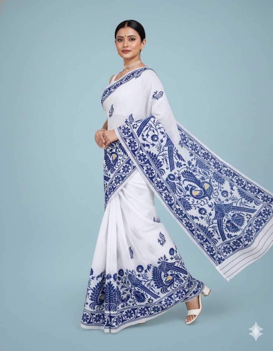 YNF Wholesale Cotton Jamdani Sarees KESH705 PANCHI | Surat Manufacturer