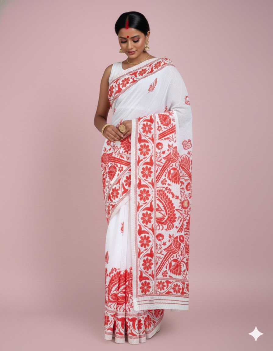 YNF Wholesale Cotton Jamdani Sarees KESH705 PANCHI | Surat Manufacturer