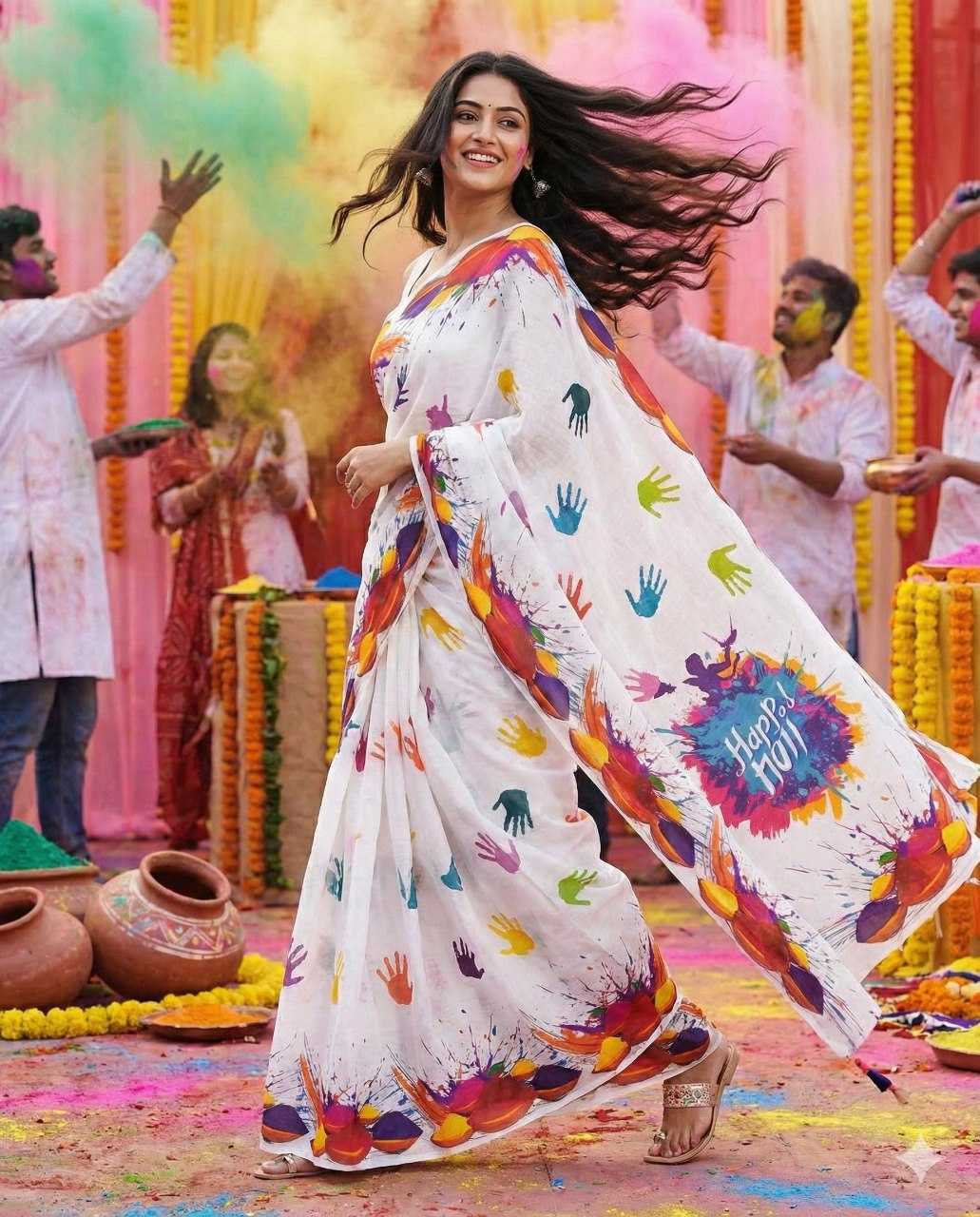 YNF Wholesale Cotton Linen Designer Sarees RIN132 2035 | Surat Manufacturer
