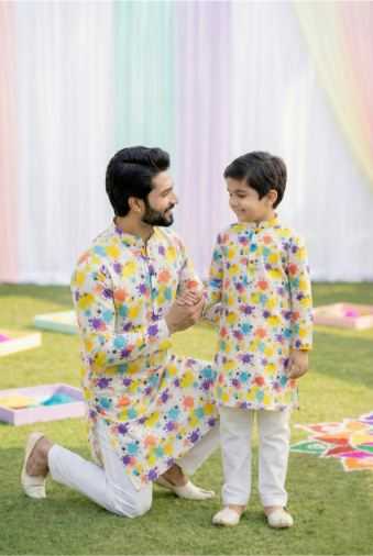 YNF Wholesale Cotton Boys Kurta Pyjama RIN223 Father-Son Combo Kurta Pyjama | Surat Manufacturer