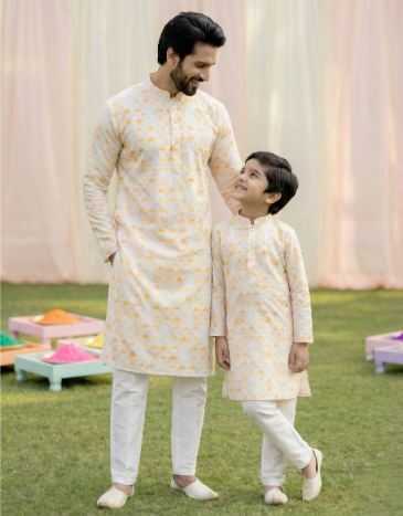 YNF Wholesale Cotton Boys Kurta Pyjama RIN223 Father-Son Combo Kurta Pyjama | Surat Manufacturer