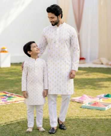 YNF Wholesale Cotton Boys Kurta Pyjama RIN223 Father-Son Combo Kurta Pyjama | Surat Manufacturer