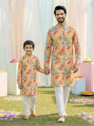 YNF Wholesale Cotton Boys Kurta Pyjama RIN223 Father-Son Combo Kurta Pyjama | Surat Manufacturer