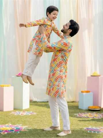 YNF Wholesale Cotton Boys Kurta Pyjama RIN223 Father-Son Combo Kurta Pyjama | Surat Manufacturer