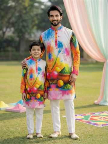 YNF Wholesale Cotton Boys Kurta Pyjama RIN223 Father-Son Combo Kurta Pyjama | Surat Manufacturer