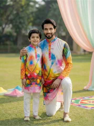 YNF Wholesale Cotton Boys Kurta Pyjama RIN223 Father-Son Combo Kurta Pyjama | Surat Manufacturer