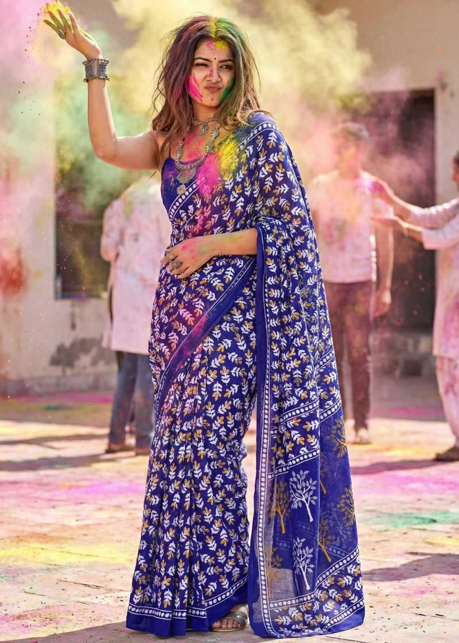 YNF Wholesale Cotton Printed Sarees RIN229 Hand | Surat Manufacturer