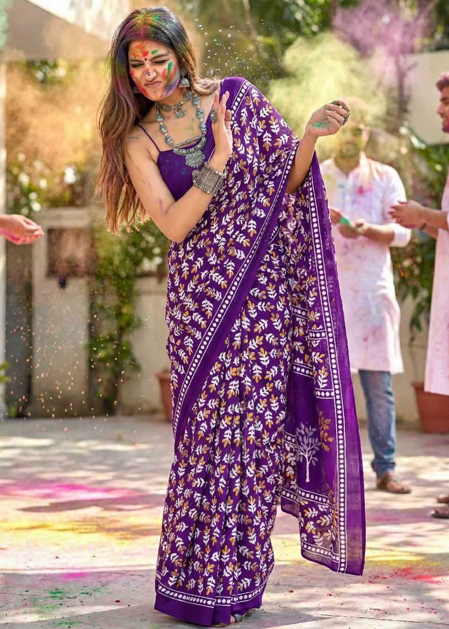 YNF Wholesale Cotton Printed Sarees RIN229 Hand | Surat Manufacturer