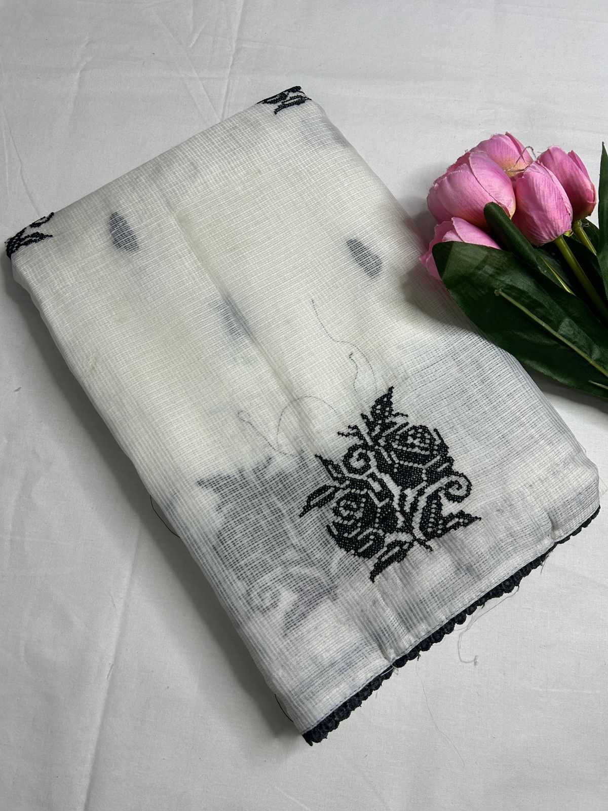 YNF Wholesale Cotton Soft Kota Party Wear Sarees KESH690 Balck N white | Surat Manufacturer