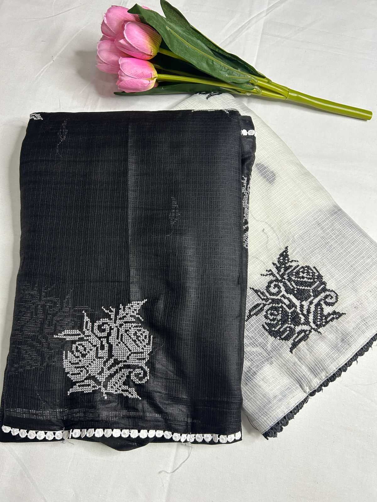 YNF Wholesale Cotton Soft Kota Party Wear Sarees KESH690 Balck N white | Surat Manufacturer