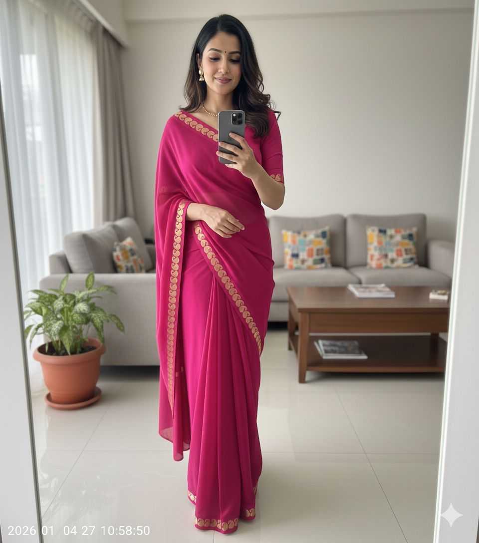 YNF Wholesale Crepe Georgette Sarees KESH547 Chit | Surat Manufacturer