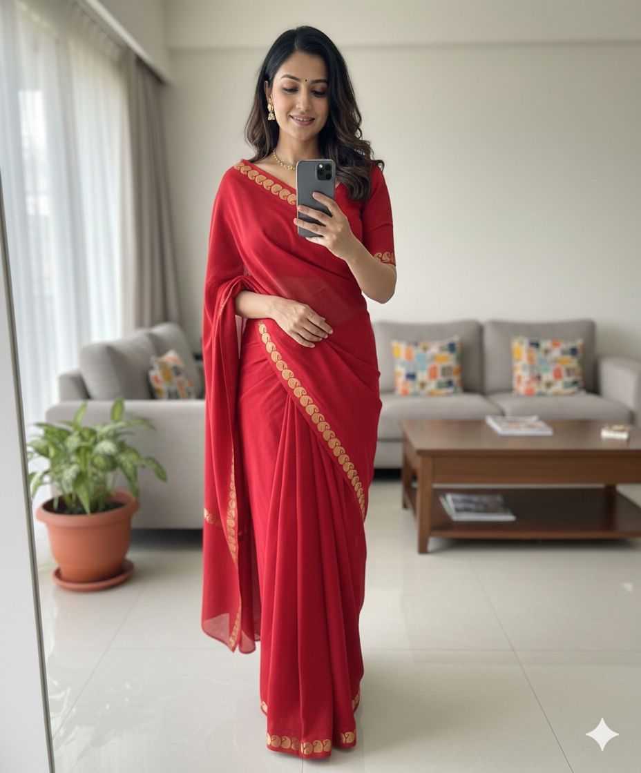 YNF Wholesale Crepe Georgette Sarees KESH547 Chit | Surat Manufacturer