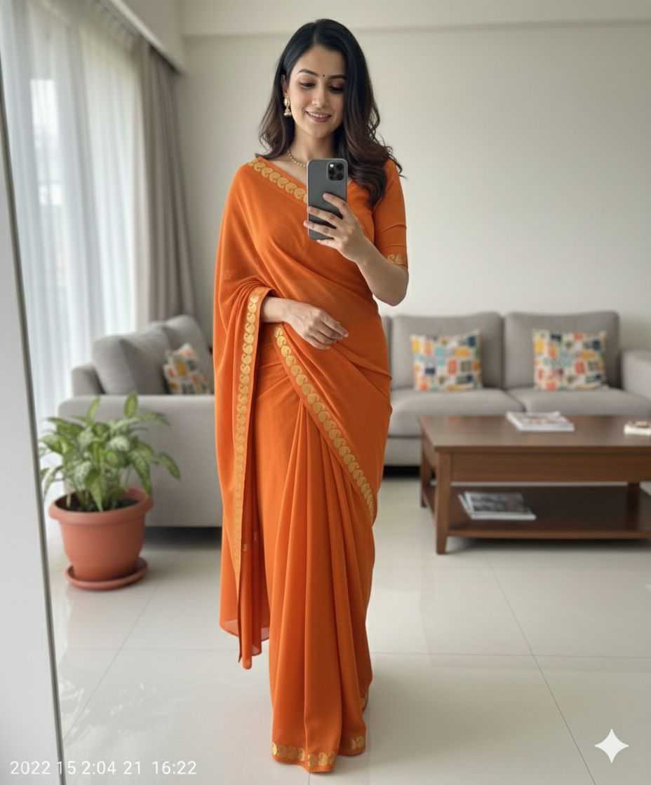 YNF Wholesale Crepe Georgette Sarees KESH547 Chit | Surat Manufacturer